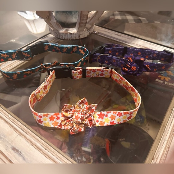 Clearance 3 Holiday Dog Collars Fall Halloween Christmas Adj 16-24” L - Picture 1 of 6